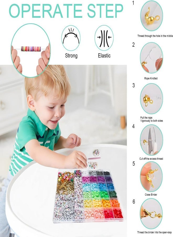 Beadsz Bracelet Making Kit Plastic Beads For Kids Crafts Children's Jewelry Making Kit Diy Necklace Hairband And Rings Craft Kits Birthday For 4, 5, 6, 7-Year-Old Little Girls (Kit-1),Multicolor - Image 4
